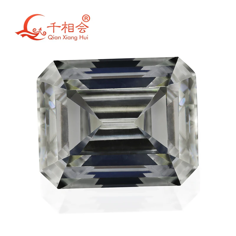 

emerald shape 0.5ct -5ct gray grey color moissanite diamond cut loose stone for jewelry making