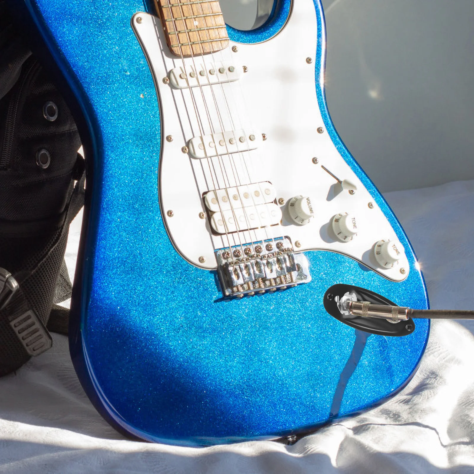 

Metal Guitar Electric Guitars Bass Parts Output Input Sockets Plate Durable Professional Easy Install Guitar Pickup