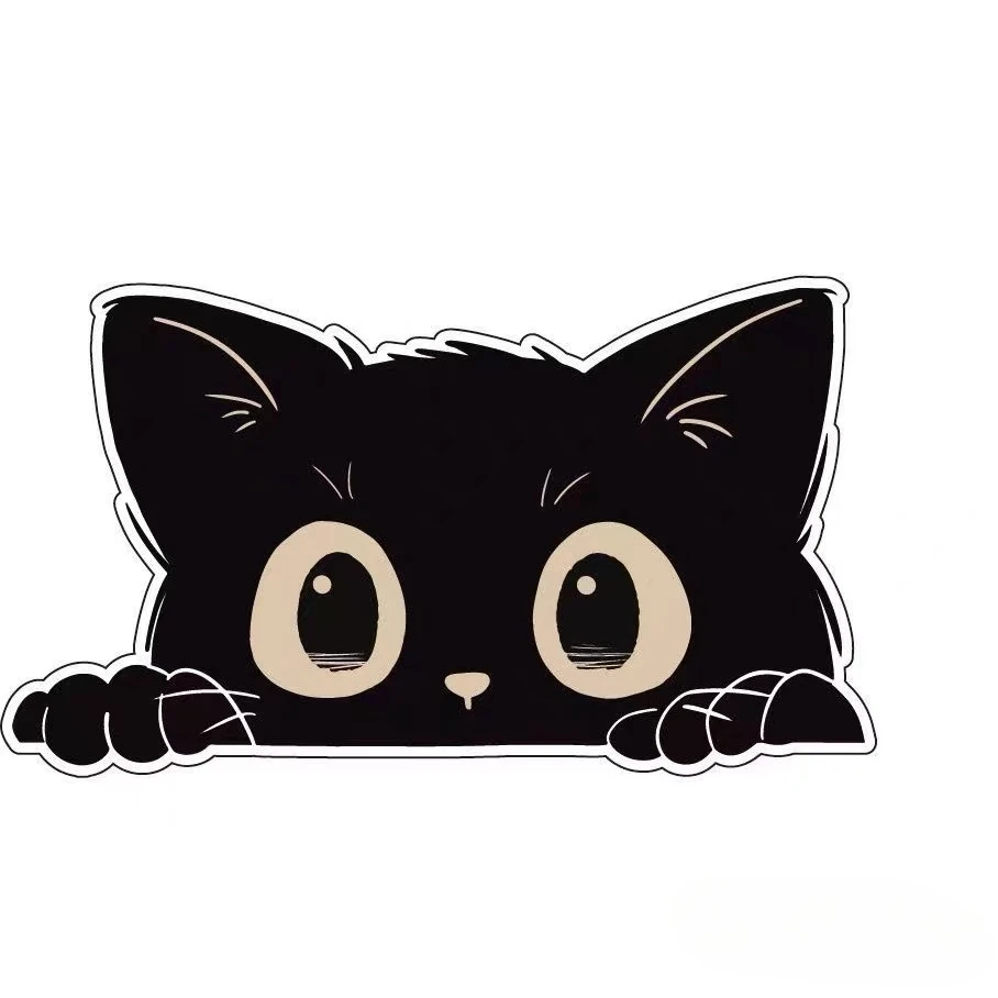 Custom Black Cat Peeping Car Stickers High Quality Vinyl Decals