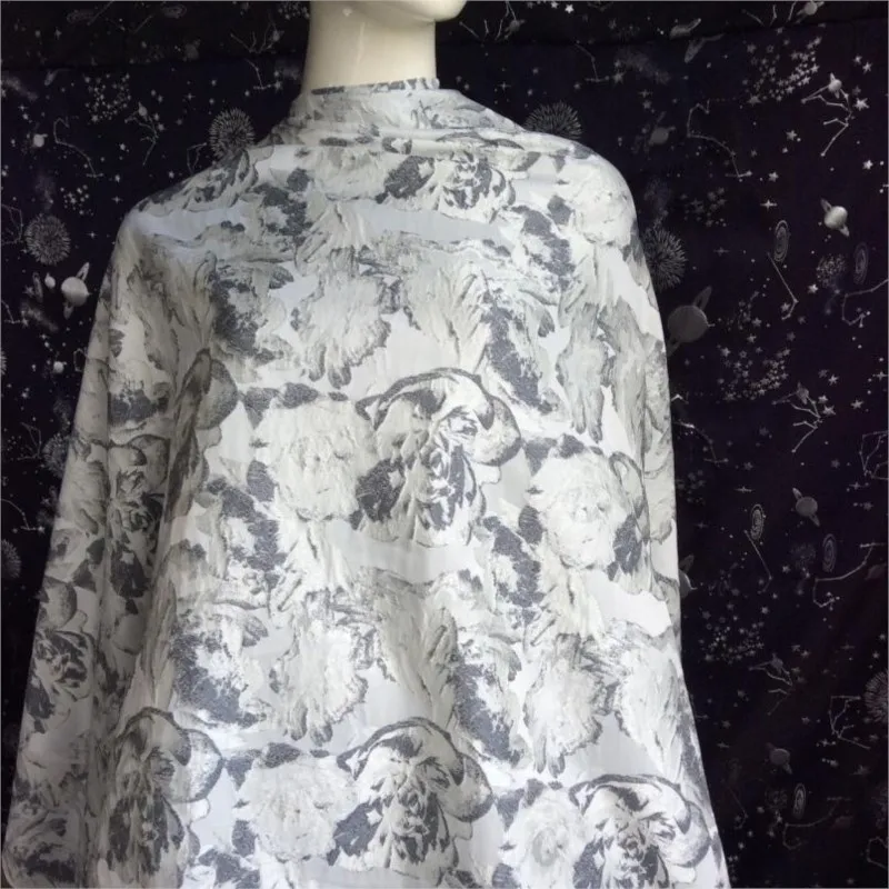 Abstract oil painting flower jacquard fabric fashion suit pants wide-leg skirts shoes bags