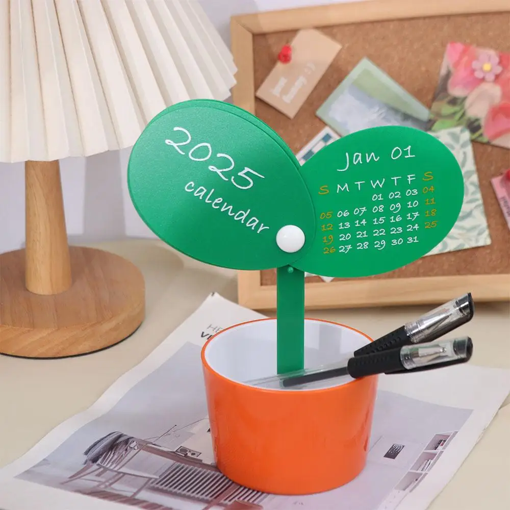 ความทนทาน Creative 2025 ปฏิทินตั้งโต๊ะ Simple DIY ผู้ถือปากกาแบบพกพาส่วนบุคคลเครื่องเขียน Organizer สํานักงาน