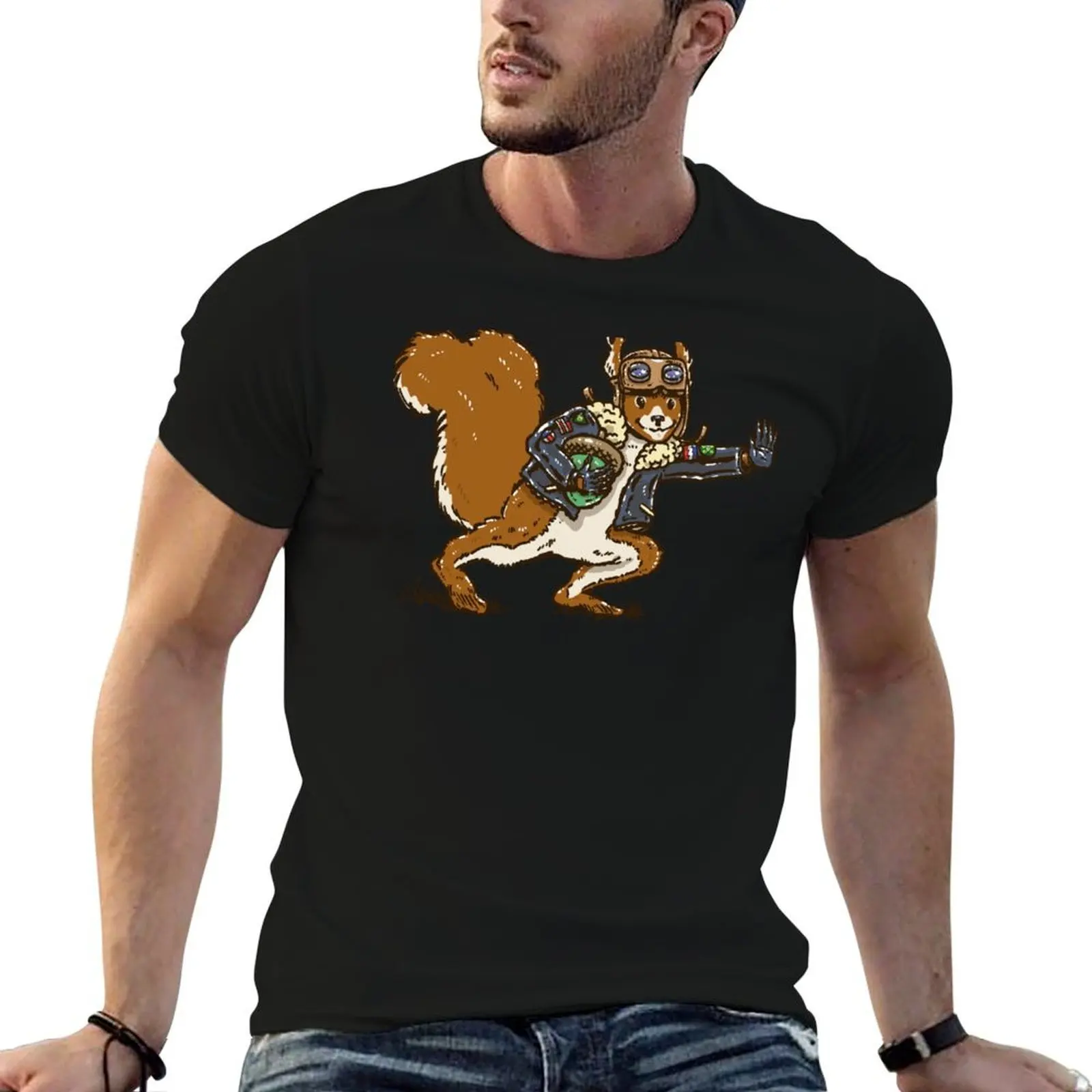 Squirrel with an acorn T-Shirt anime shirt clothes workout shirts for men