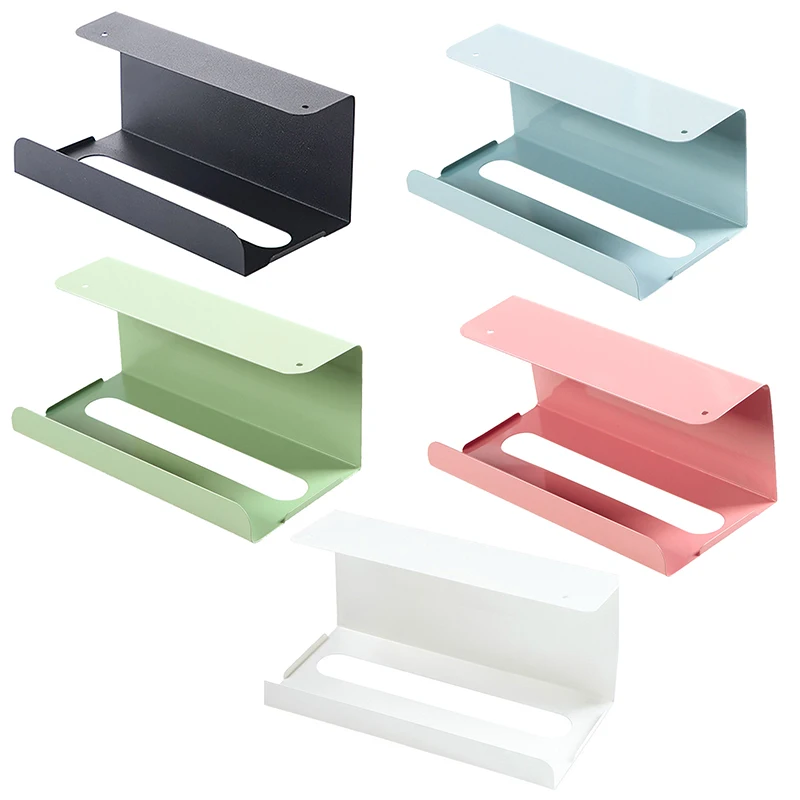 1/5PCSTissue Box Under Cabinet Paper Towel Holder Multi-functional Iron Load-bearing Paper Towel Rack Toilet Paper Storage Box