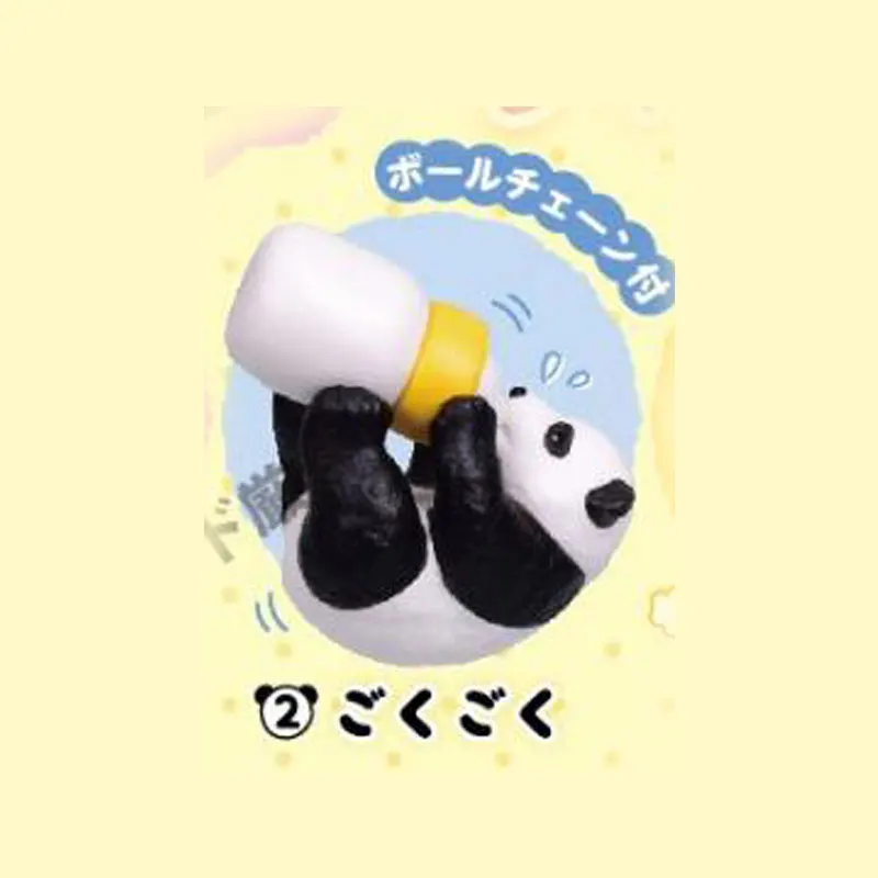 Gashapon cápsula brinquedo panda gigante alimentadores rieenpanda animais ornamentos modelo brinquedo gacha coleção figura de ação modelo brinquedos