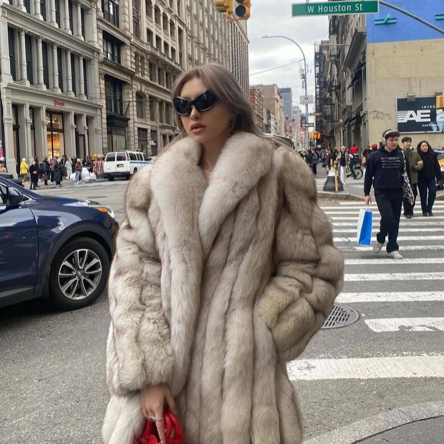 Women Mid-Length Real Blue Fox Fur Coat Shawl Collar Natural Vulpe Fur Jackets fluffy genuine Fur Coats free shipping 2024 New