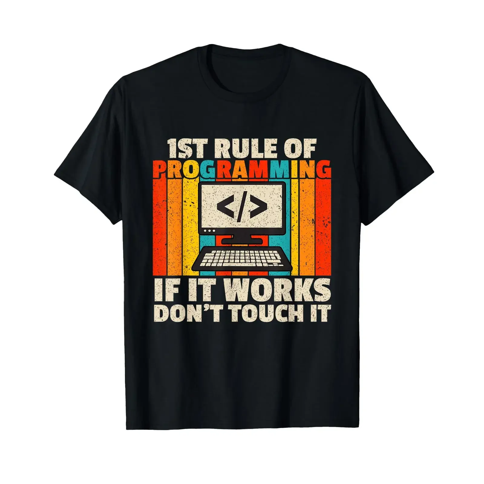 Coding 1st Rule Of Programming T Shirt vintage Washed Stretched fashion Breathable designer clothes Slightly streetwear Casual