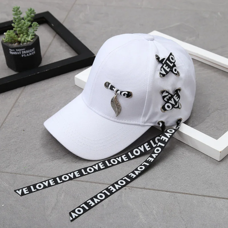 Ucho kota kapelusze damskie śliczne długi pasek czapki damskie baseballówka w stylu Casual męskie Punk Cap markowe daszki baseballowy Unisex czapka