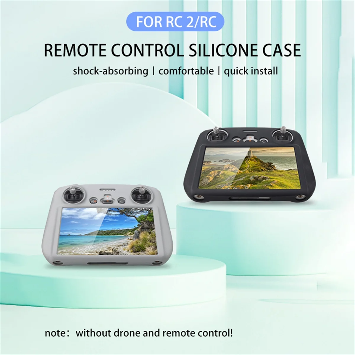 Силиконовый чехол QA88X для DJI Flip/Air 3S/Mavic 3/RC/RC 2, защитный чехол от царапин, солнцезащитный козырек, аксессуары серого цвета