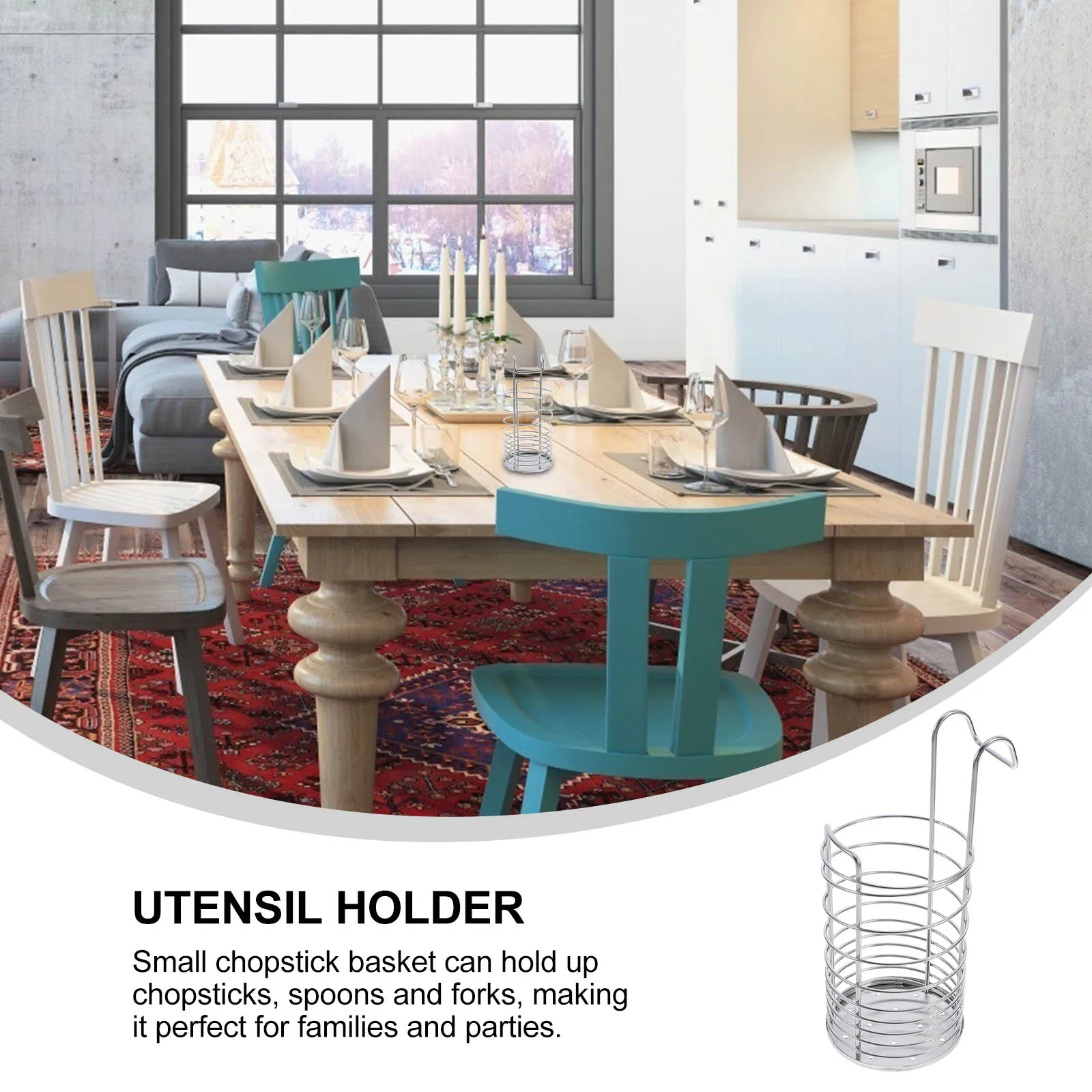 

Stainless Steel Kitchen Chopstick Organizer Rack With Hooks For Spoons Forks Chopsticks Storage Utensil Drying Rack Cutlery