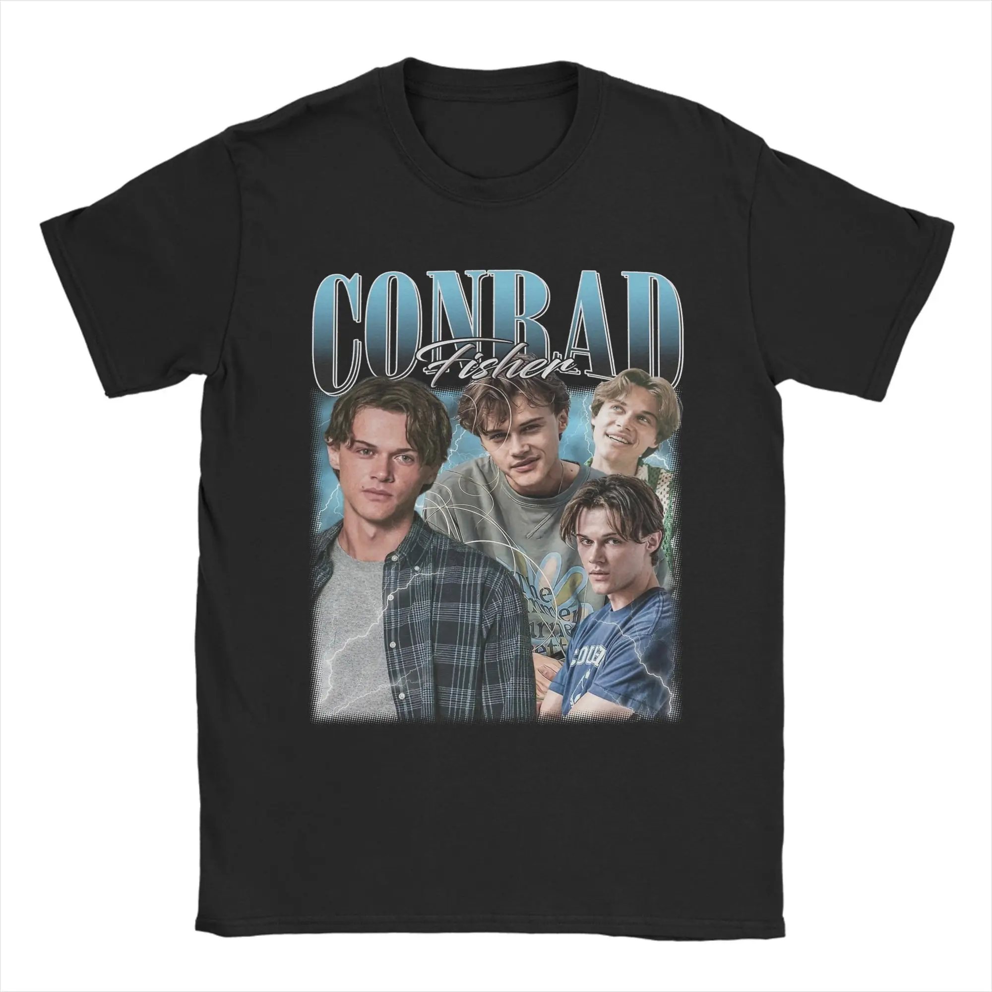 خمر كونراد فيشر الصيف تحولت جميلة Bootleg تي شيرت الرجال الجدة القطن تي شيرت طاقم الرقبة قصيرة الأكمام تي شيرت