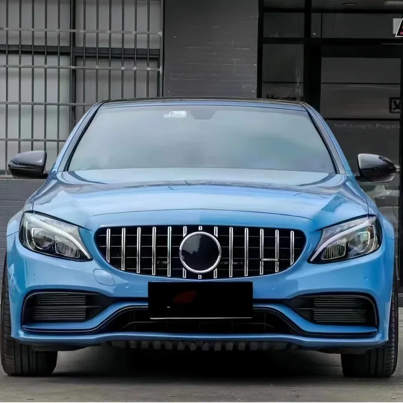 For Mercedes C-Class W205| C63 Conversion Kit: Front Bar, GT Grille, Side Skirt, Rear Bar, Rear Lip