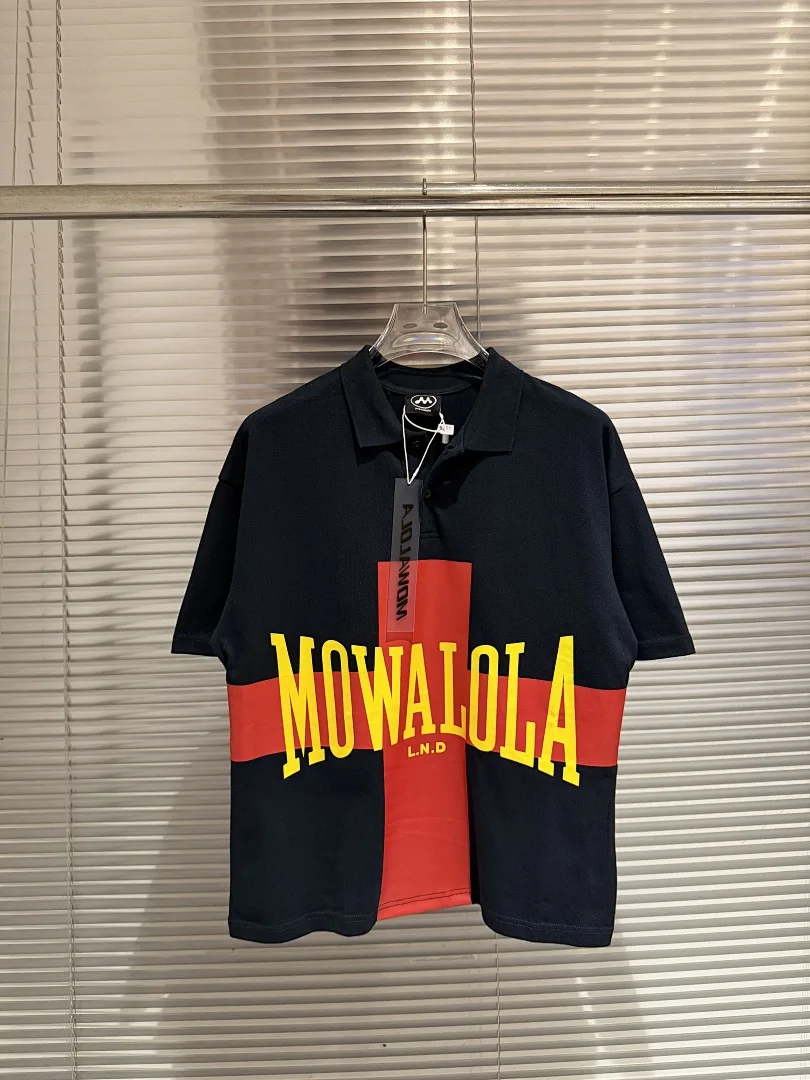 2026 Best Version Mowa Angel Steed Embroidery Turn Down Collar Women Men Polo Shirt T shirts Slim Fit Men Casual Polo shirt