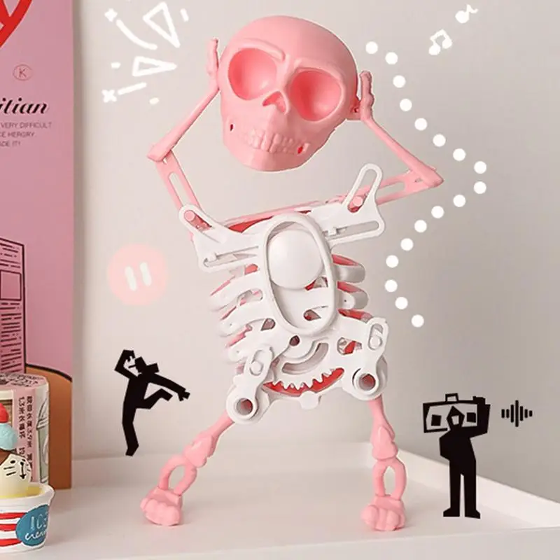 Dancing Skeletons Decor Swing Skeleton Figure Toy Cool And Fun Wind-Up Rocking Toy For Work Area Home School And Dormitory