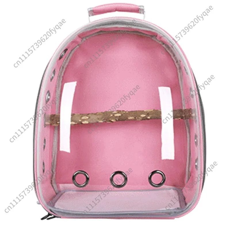 Parrot Travel Backpack, Transparent Large Bird Carrier, Portable Pet Bag for Cat & Bird