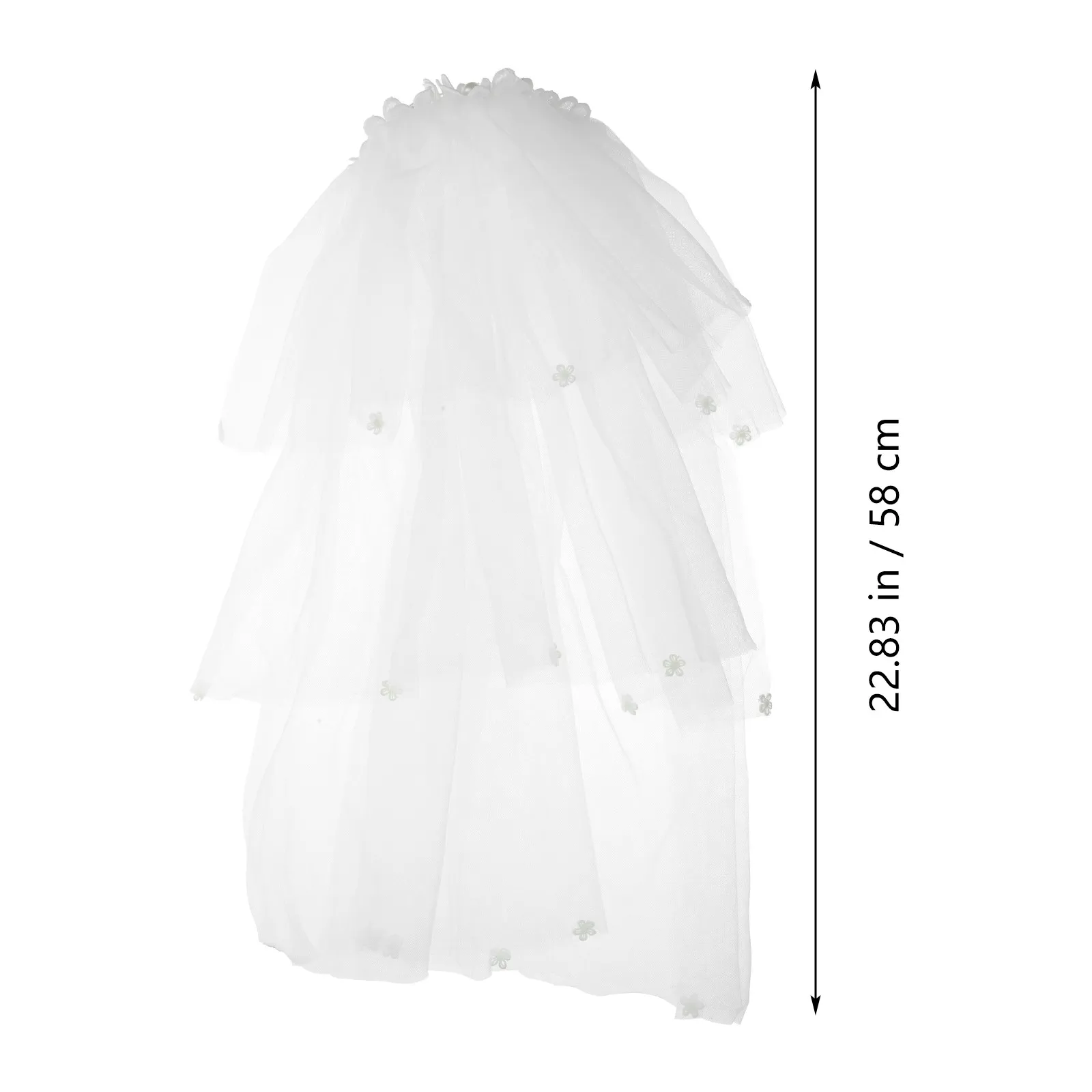 Pearl Veil Flower Headband White Soft Non-Deforming Hair Band Party Supplies Lovely Hair for Photo Props Birthday
