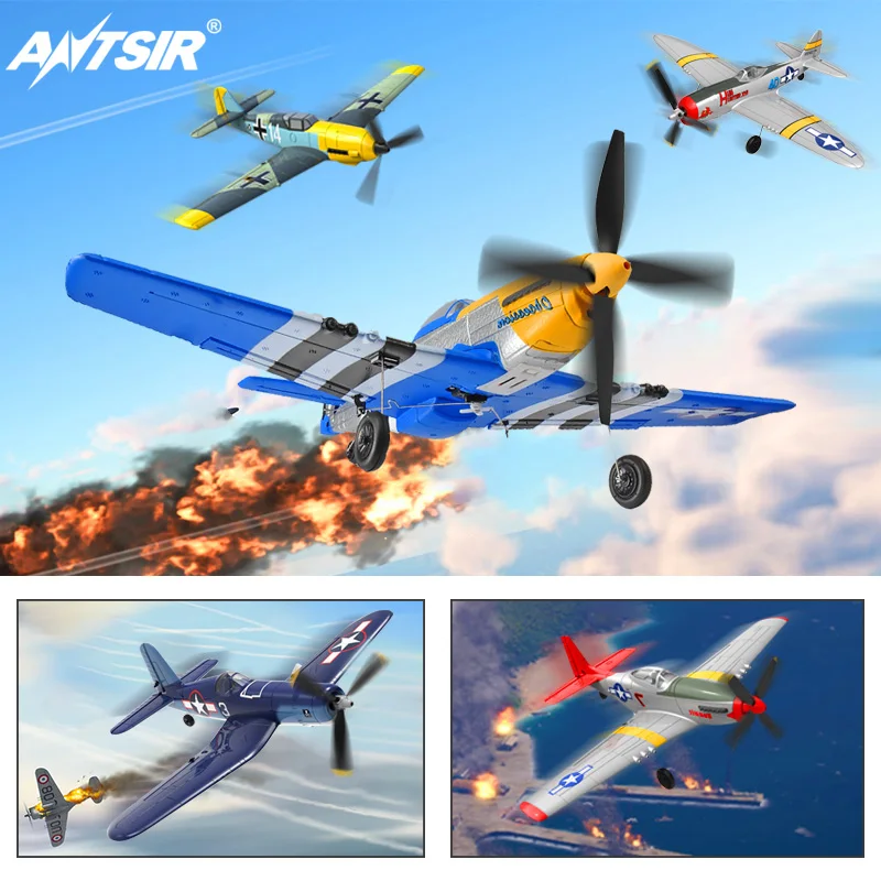 VOLANTEXRC RC Plane 400mm Zero/P51 Mustang /BF109/Spitfire RTF Airplane with Xpilot Stabilization System One Key Aerobatic