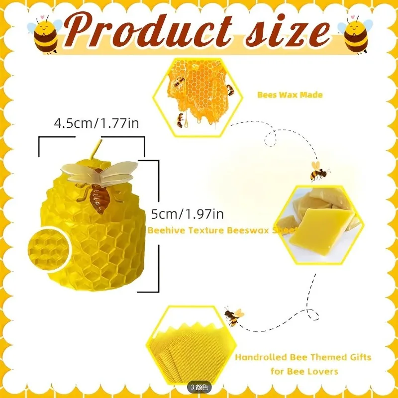 Pack of 12 natural beeswax pillar candles, 4.5x5 cm, perfect for Valentine's Day, Mother's Day, and gifting home decor