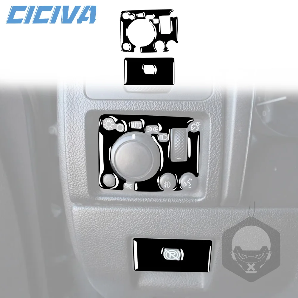 

For Hummer H3 2006-2010 Piano Black Instrument headlight control Panel Decoration Cover Car inside Trim Accessories Sticker