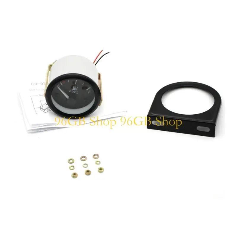 96GB 2inch Level Gauge Meter 10 LED Light Waterproof Panel for Car Motorcycle