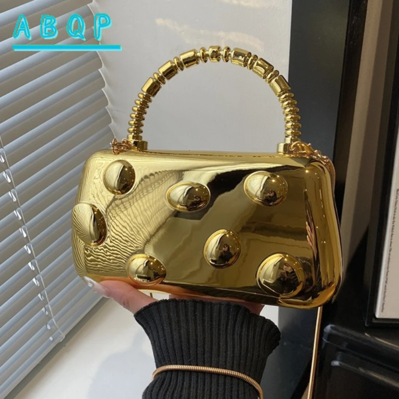 Neue Abendtasche für Damen Acryl Einfarbig Glänzende Abendhandtasche Luxusmarke 3D Mode Damen Schulter-Umhängetasche