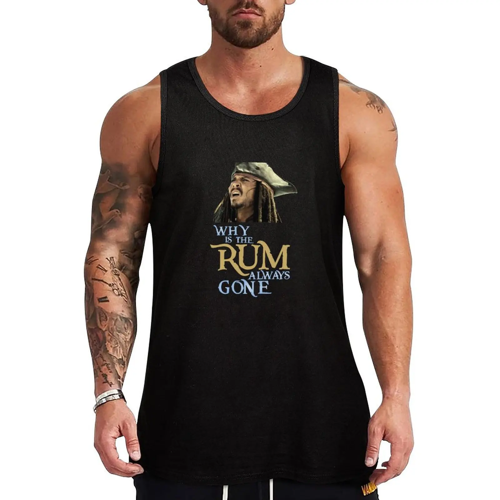 CAPTAIN JACK SPARROW - Why the rum always gone Tank Top sleeveless Bodybuilding clothing man
