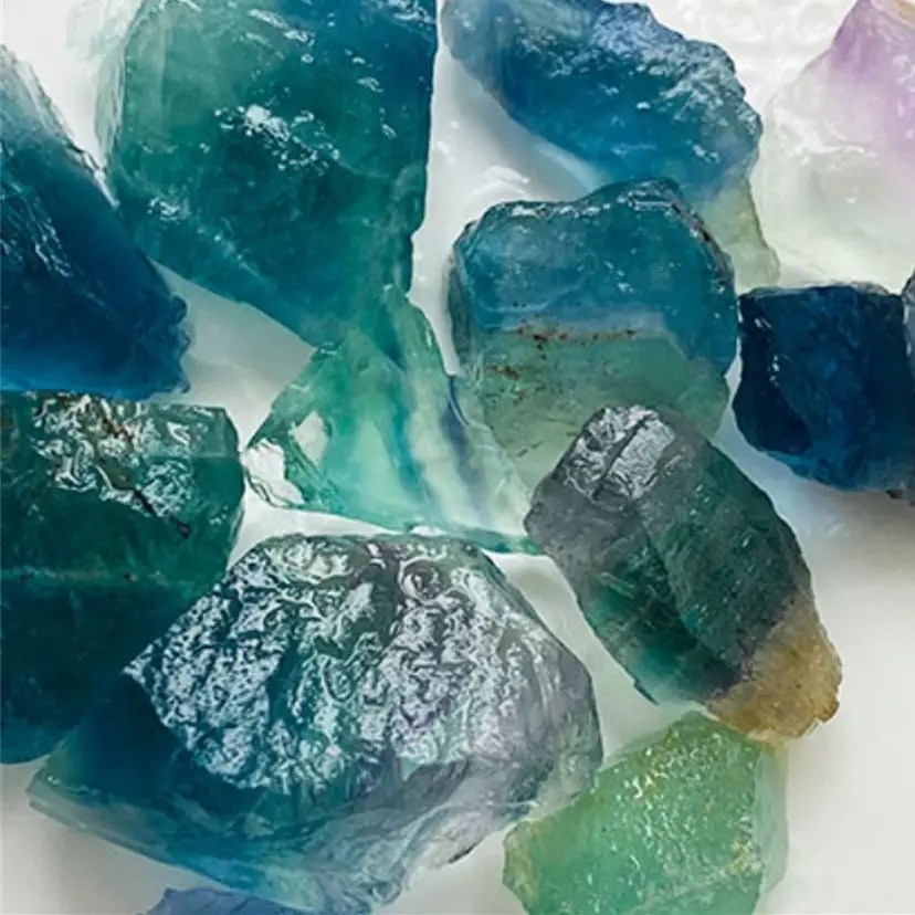 Natural Raw Rainbow Fluorite Crystals Rough Stones Mineral Healing Crystals Gemstones Specimens Collectible Gemstone