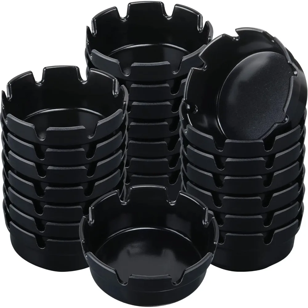 24-حزمة من منافض السجائر المستديرة مقاس 4 بوصات - صواني رماد داخلية/خارجية للفناء والمطاعم والمطبخ وديكور المنزل #1