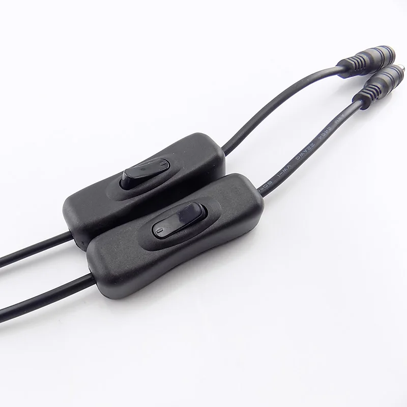 Adapter Connector Cable Female To Male Plug Power Cord With Switch DC Jack For RGB Controller LED Strip CCTV Security Camera A3