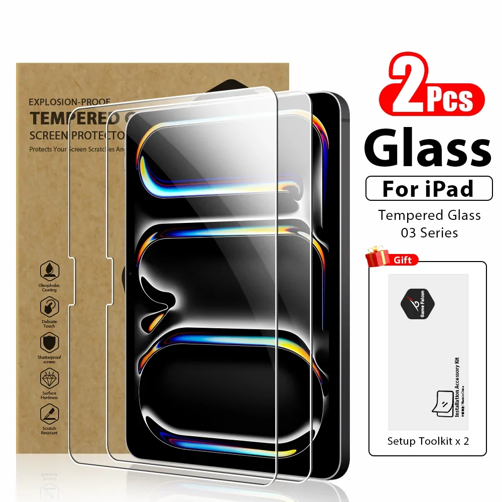 

Закаленное стекло 2.5D Arc Edge для Ipad Air 11 M3 M2 Pro 11 M4 Защитная пленка для экрана 10 9 10-го 9-го поколения Air 5 4 Mini 6 7 A17 10,2