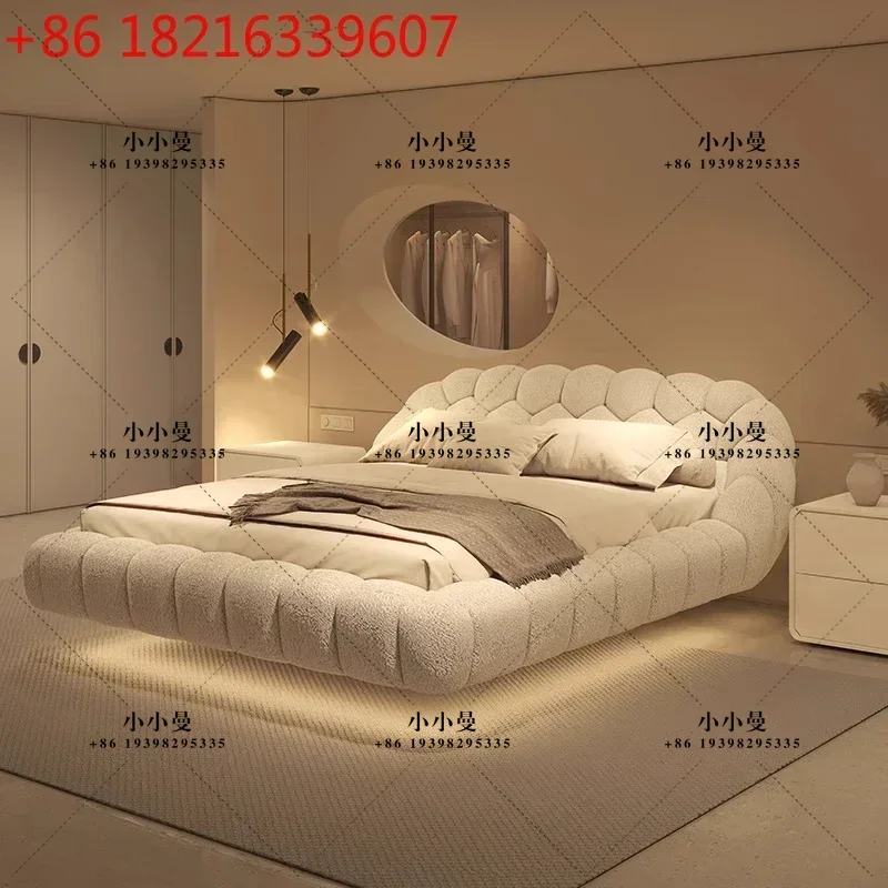 YAO Lambswool Floating Bed Aesthetics Princess Wedding High End Quality Bed Modern Apartment Confortable Muebles Bedroom Furnitu