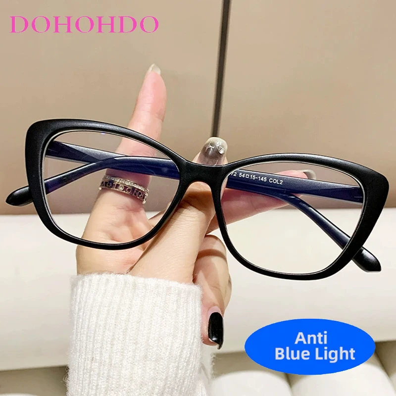

Fashion Brand Design TR90 Cat Eye Blue Light Blocking Glasses Women Men Trend Luxury Reading Optical Computer Eyeglasses Female