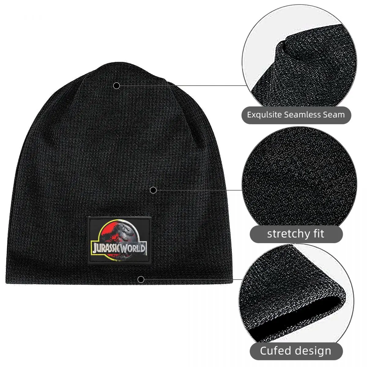 Jurassic World Warm Fleece-Lined Cap Fashion Bonnet Hat Autumn Winter Outdoor Beanies Hats for Men Women Adult