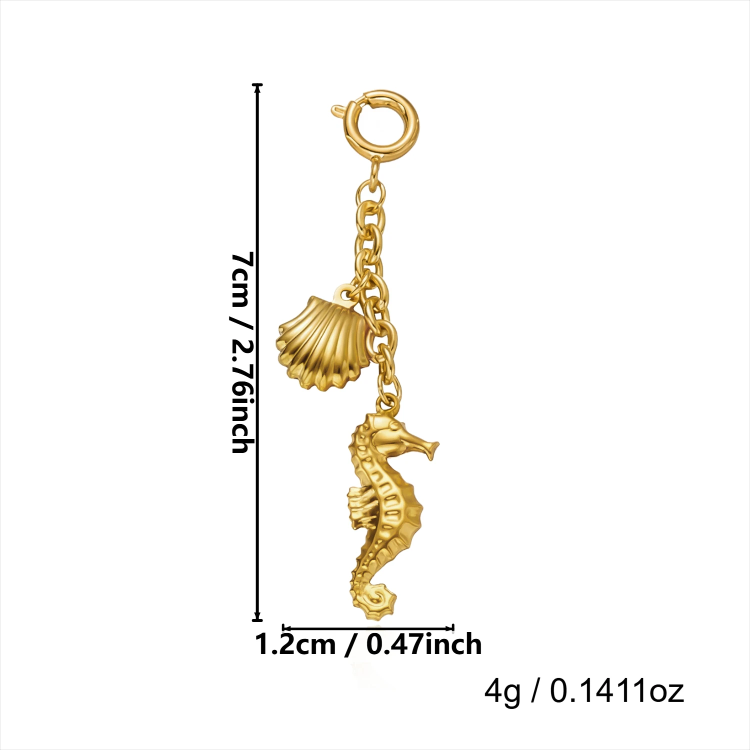 Edelstahl Muschel Seestern Bikini-Verschluss für Damen Kreativer Sonnen-Seepferdchen-Anhänger Bikini Bademode Körperschmuck – Detail 12
