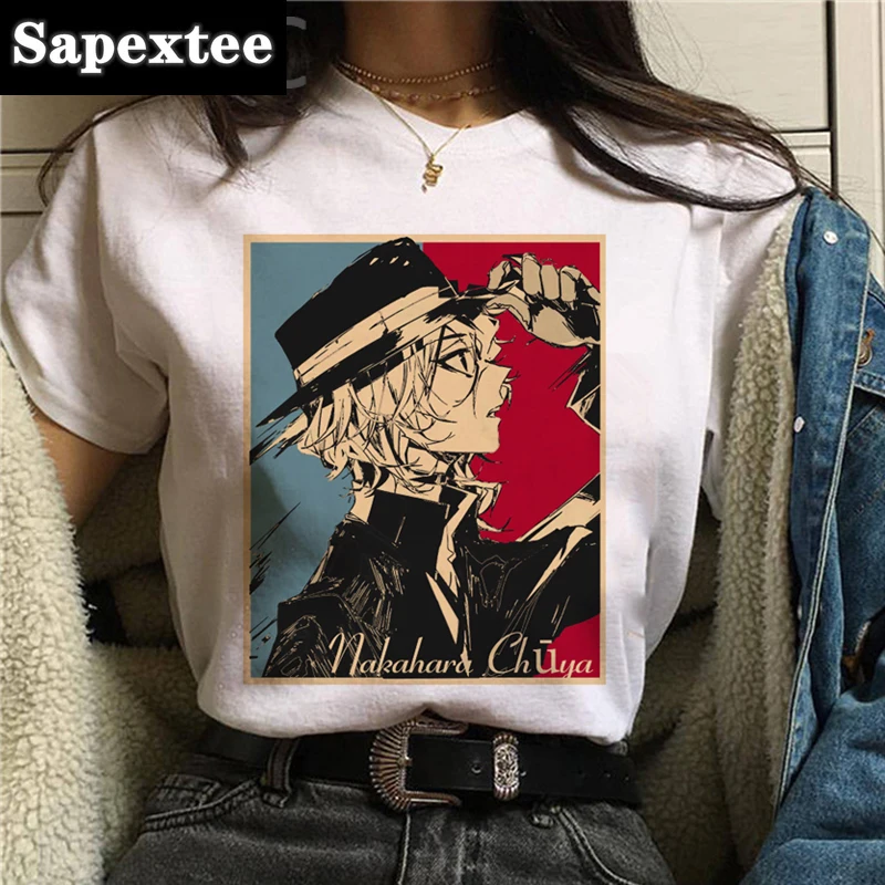 Bungou Stray Dogs t-shirt clothes female couple clothes ulzzang print summer top couple clothes