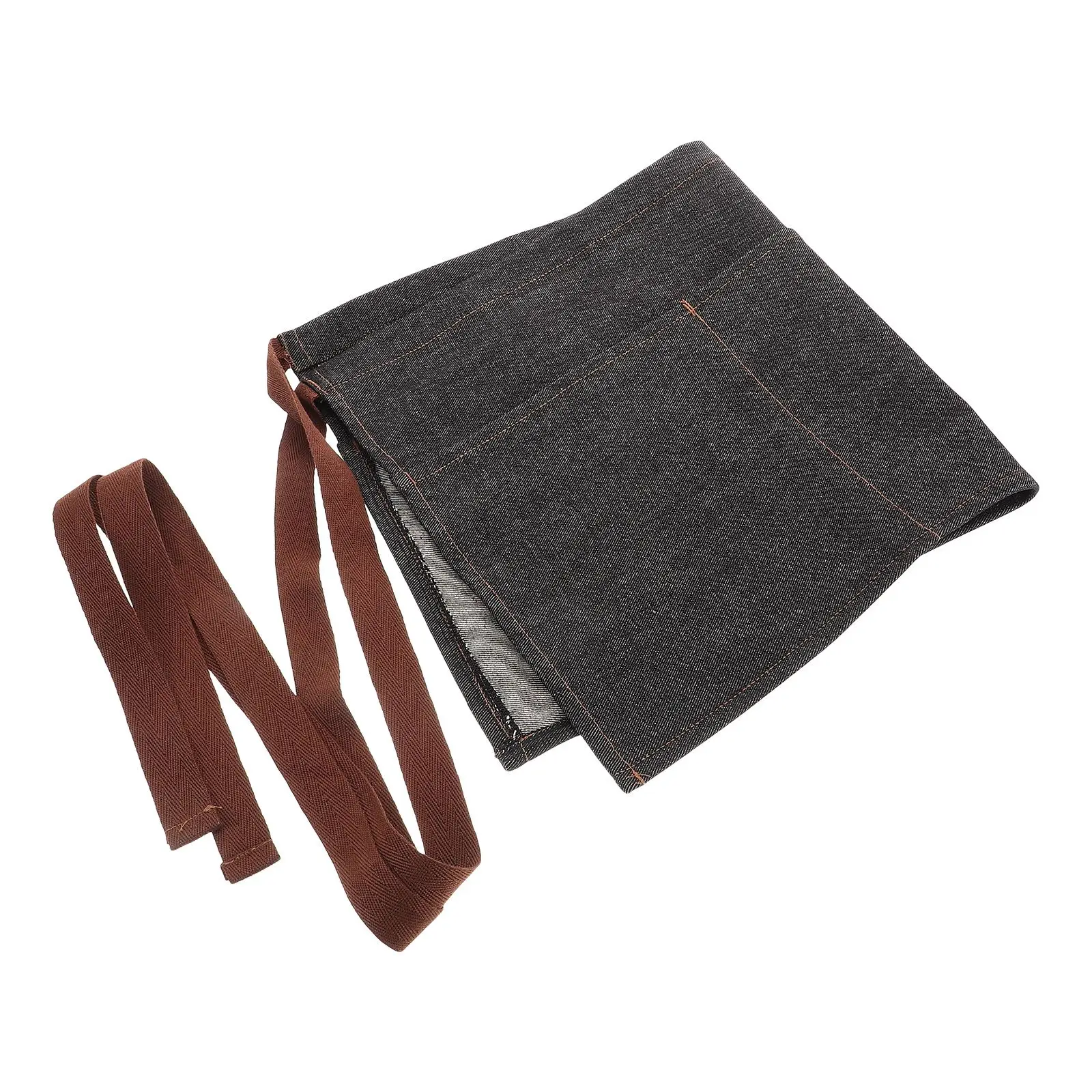 

Restaurant Waiter Apron Jean Short Half Waist Denim Lightweight Aprons for Women