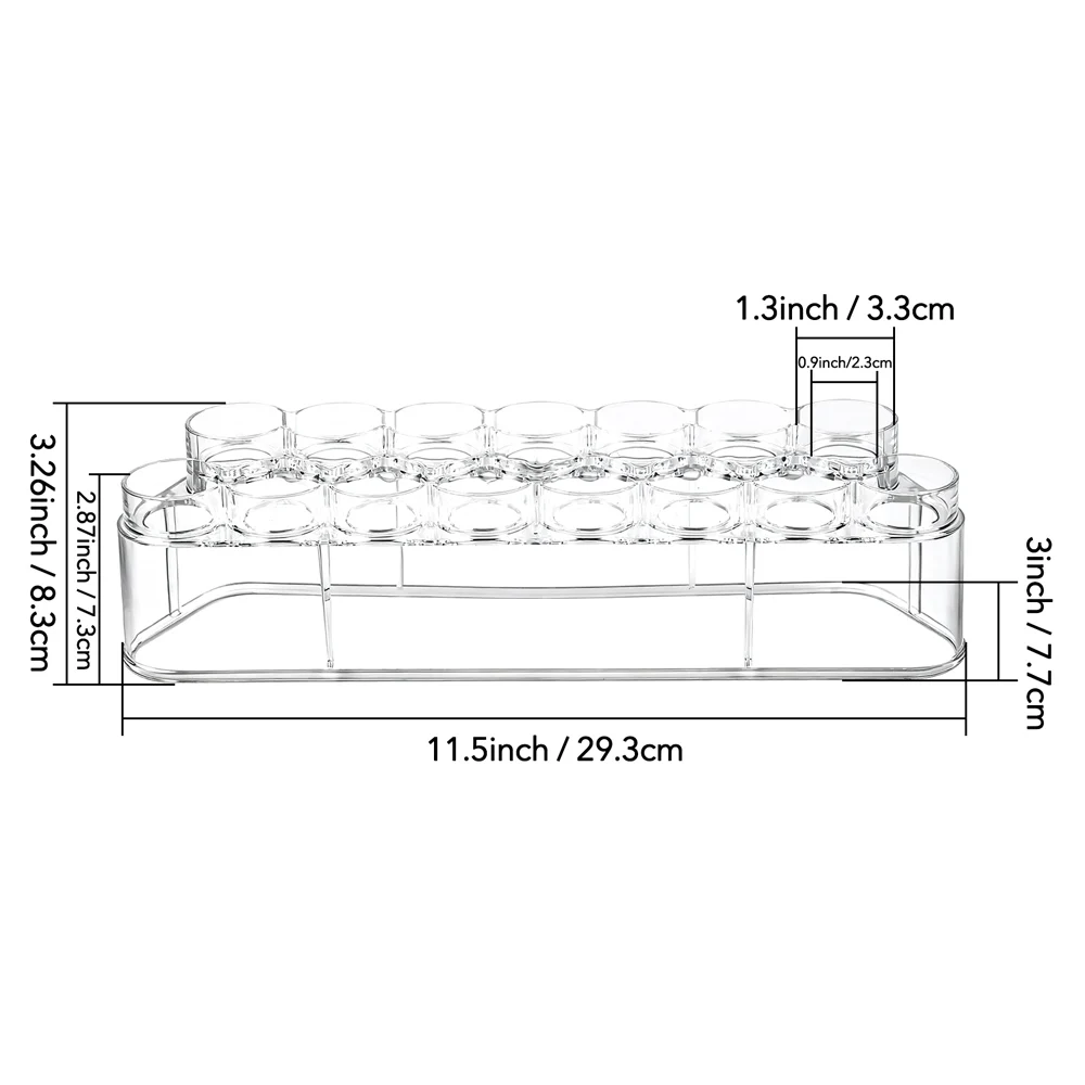 11.5x3x3.3inc Clear Storage Rack Craft Paint Organizer Holds 15 Each for Acrylic Paints/accents/glitter Glues Storage Container