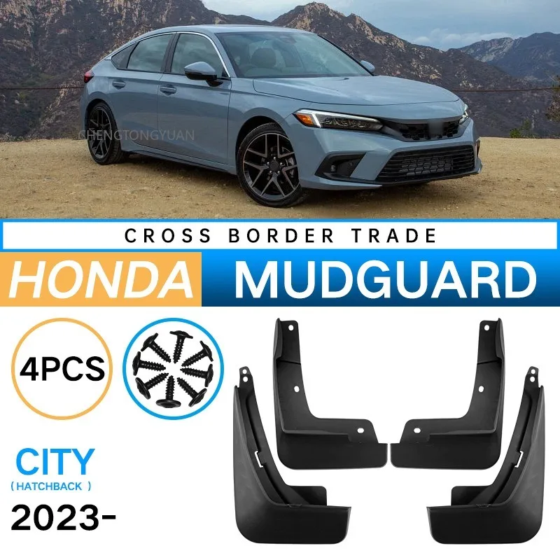 

Mudguard Splash Guards Car Mud Flaps Auto Exterior Parts for Honda City Hatchback 2023 Black ABS 4PCS Set Fender Protector