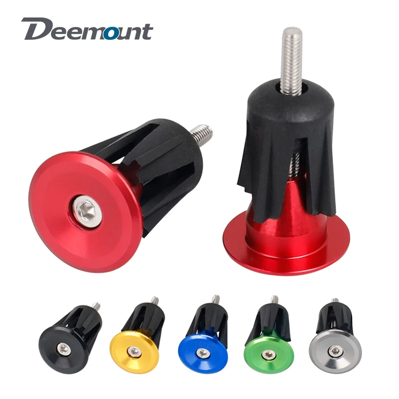 Deemount 1Pair Bicycle Handgrip Plug Handlebar End Stopper Hand Grip Insert Cycle Parts CNC Fits Dia. 17-23mm