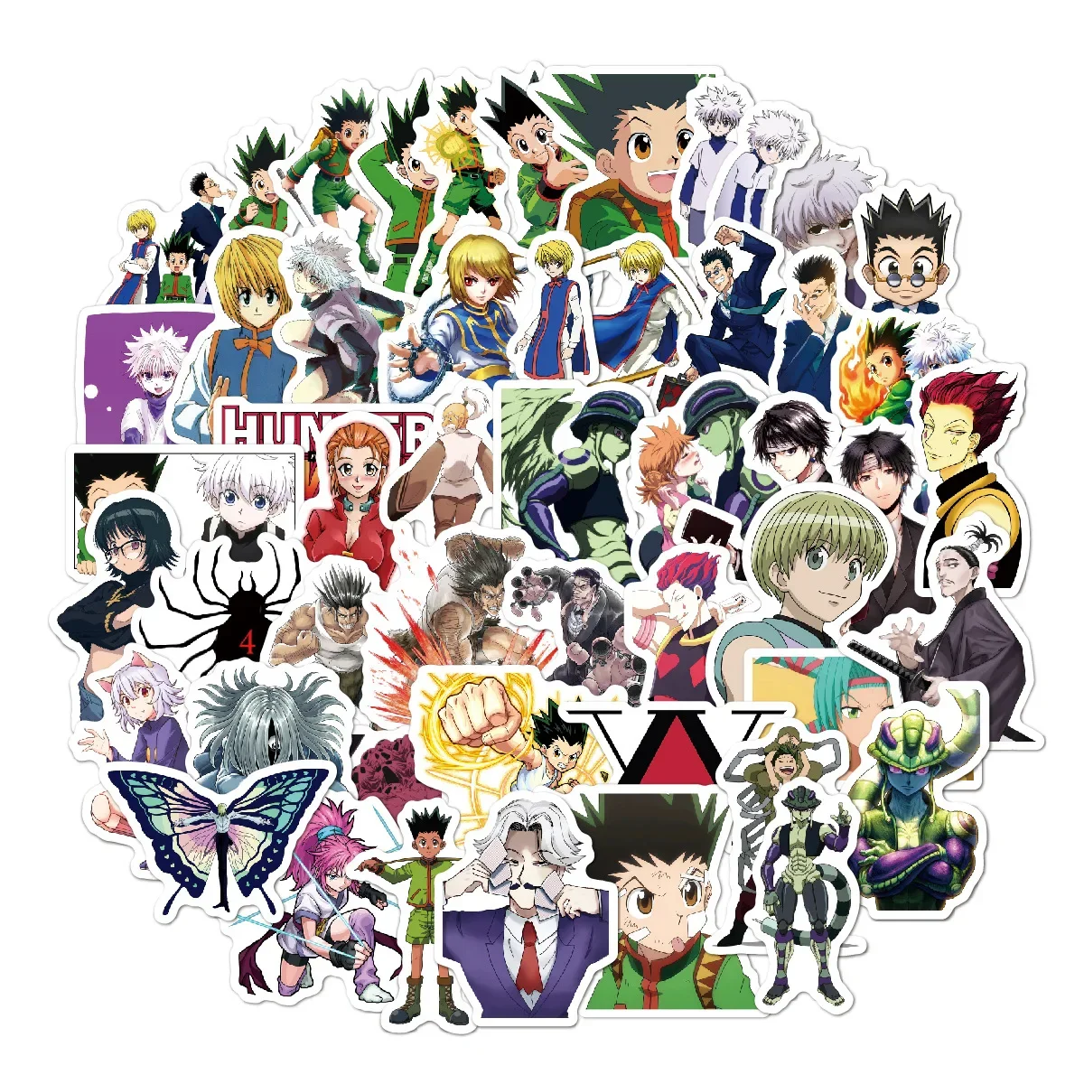 50pcs Anime Stickers Pack Attack on Titan Demon Slayer Hunter X Hunter Dragon Ball Waterproof Laptop Skin Cute Phone Case