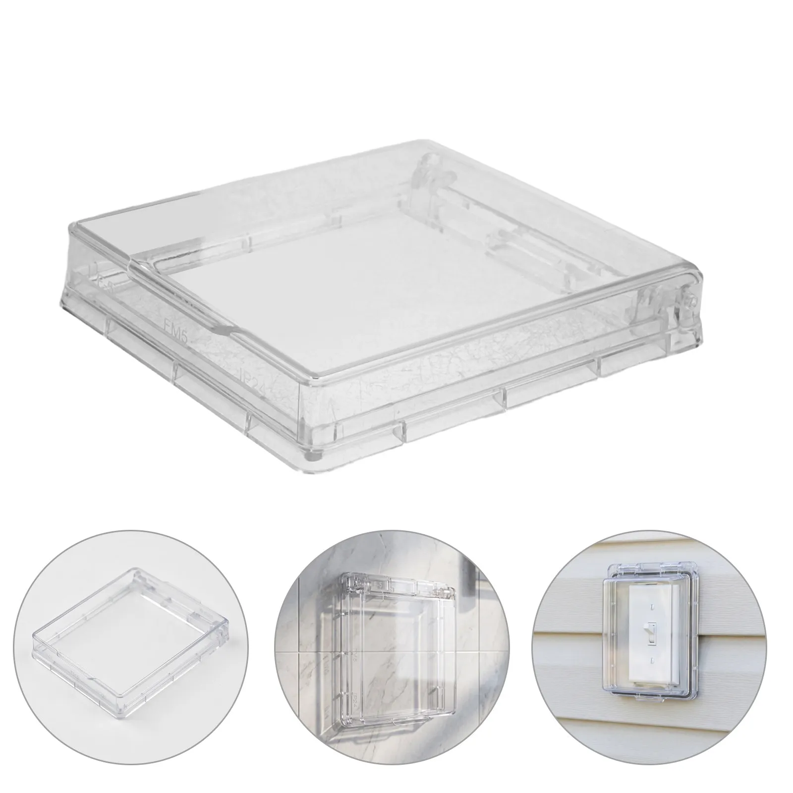 Universal 2-Gang Bathroom Switch Protector Waterproof Cover Ultra Thin 2Cm Transparent Switch Waterproof Box for Heater Exhaust