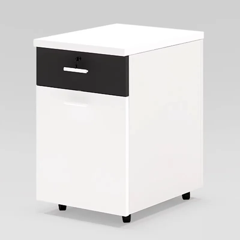 Office Wooden drawer type Data filing Under table Storage low cabinet Security cabinet Locked small cabinet File