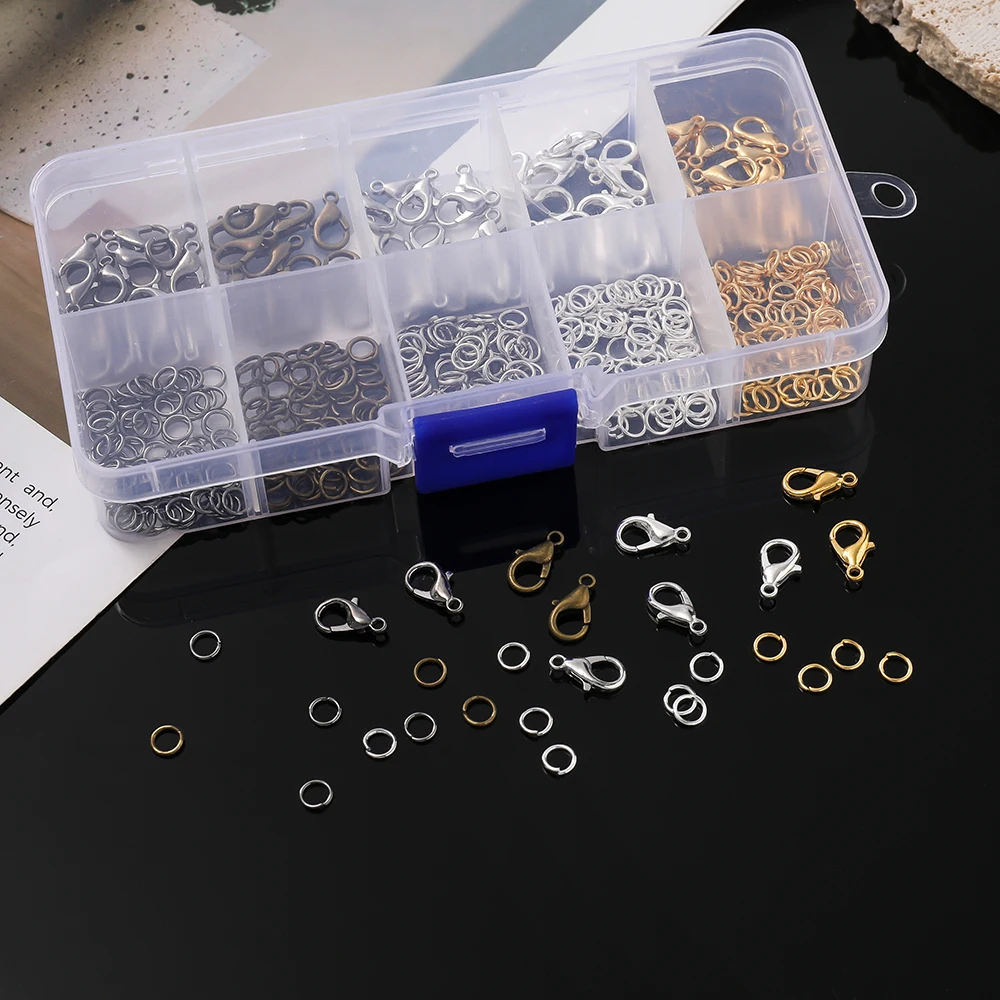 

475pcs/Lots Alloy Lobster Clasps Open Jump Ring Connector for DIY Bracelet Necklace Keychains Jewelry Making Supplies