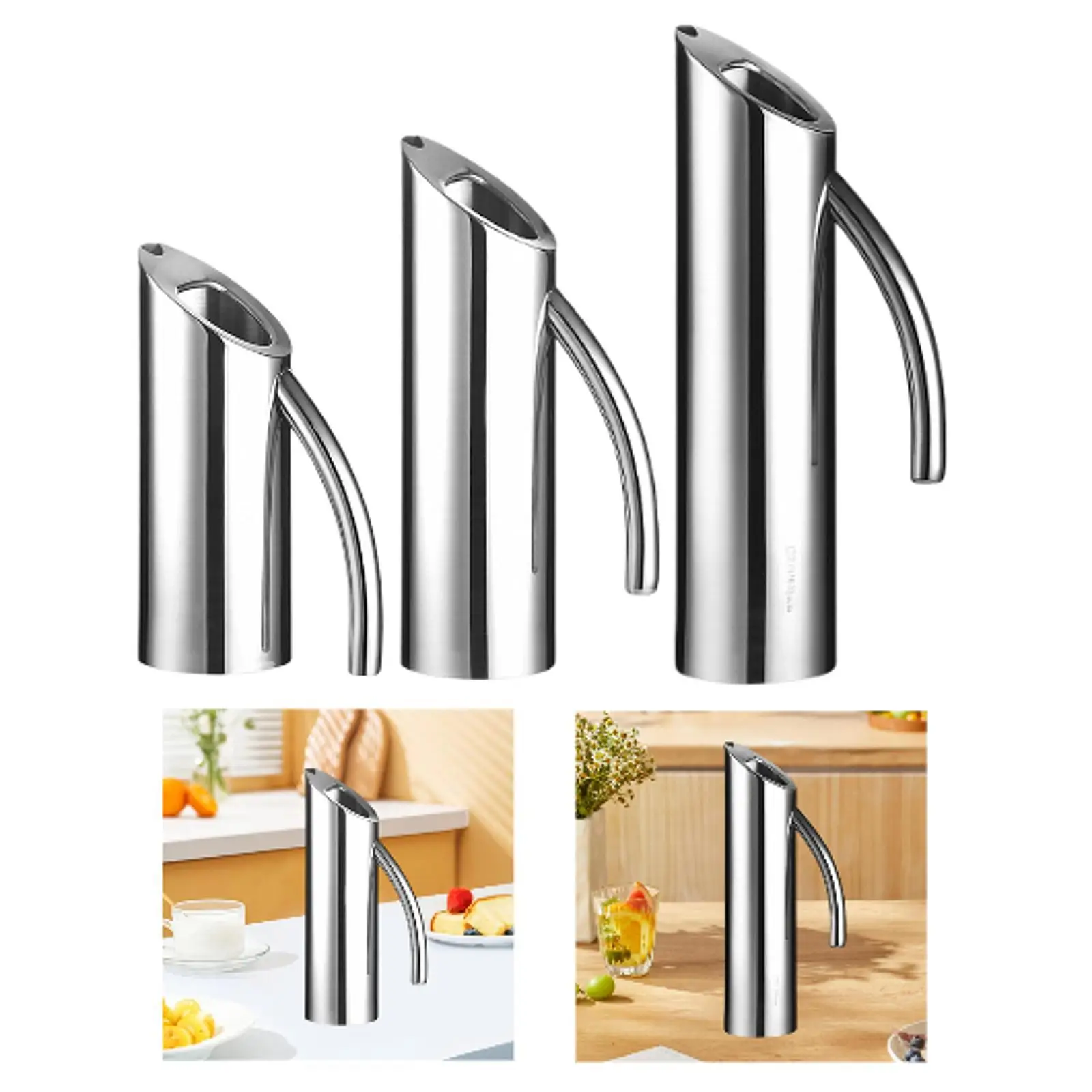 Jarra de agua de acero inoxidable con mango, herramienta para servir, jarra de bebidas de diseño ergonómico, dispensador de bebidas para café