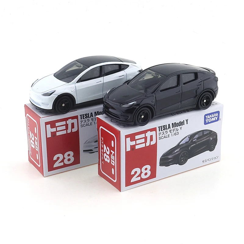 Takara Tomy Tomica No.28 Tesla modèle de moteur de voiture en métal moulé sous pression Pop Miniature chaude enfants jouets recueillir des ornements