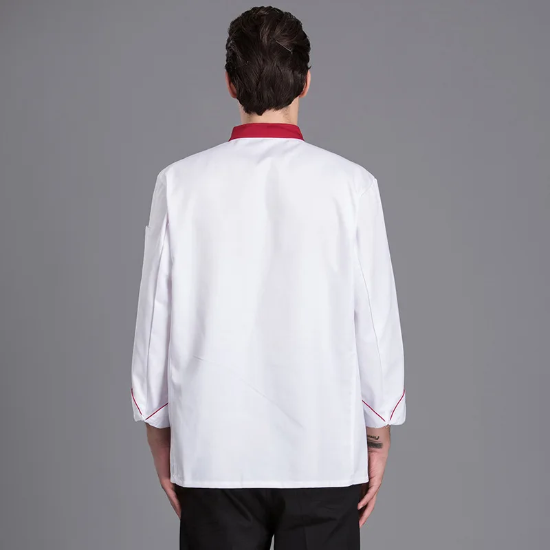 Hotel masculino camisa de jaqueta de chef longo-mangas compridas restaurante cozinha uniforme serviço de catering roupas de trabalho feminino cantina cozinhar casaco