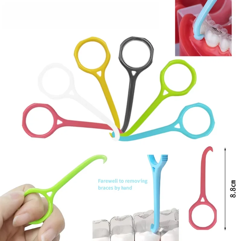 10/100pcs Dentistry Orthodontic Invisible Braces Hook Brace Extractor Removal Dental Tool Removable Braces Clear Aligner