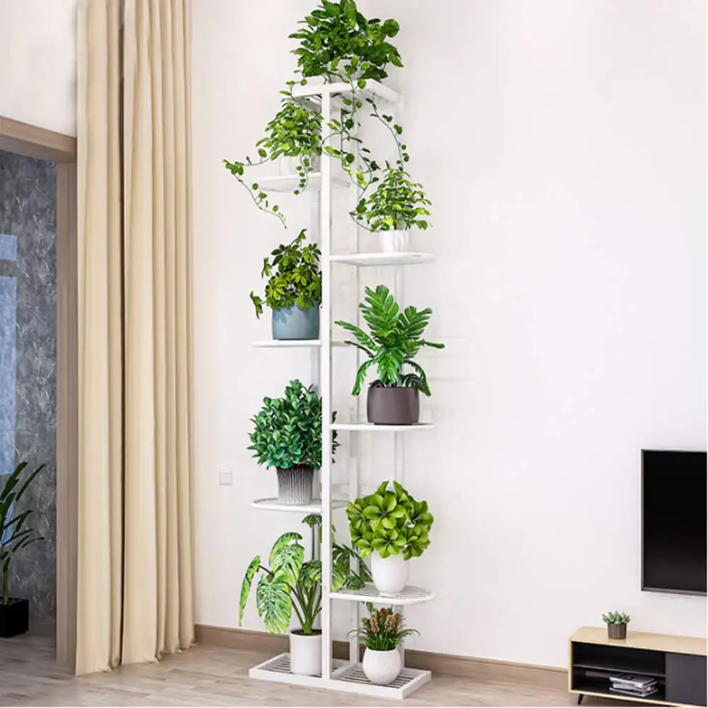 8 Tier Metal Flower Pot Stand Rack Plant Stand for Living Room Balcony Hallway Garden Corner or Courtyard Planter Display Rack