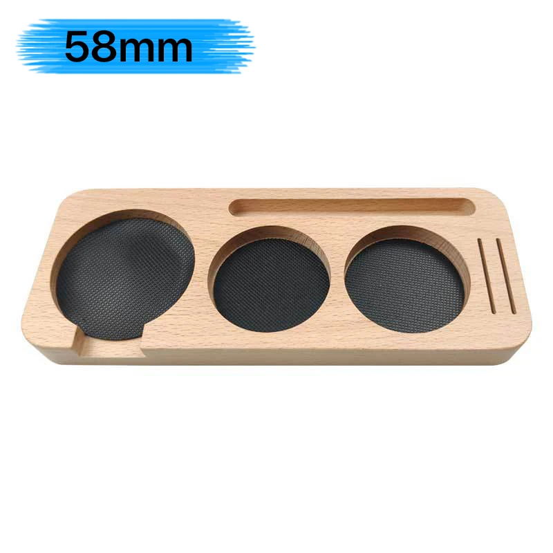 Kaffee-Tamper-Matte, Station, Ständer, Siebträgerhalter, Stützgestell, Walnussholz, für 51 mm, 54 mm, 58 mm, Espresso-Zubehör, Barista