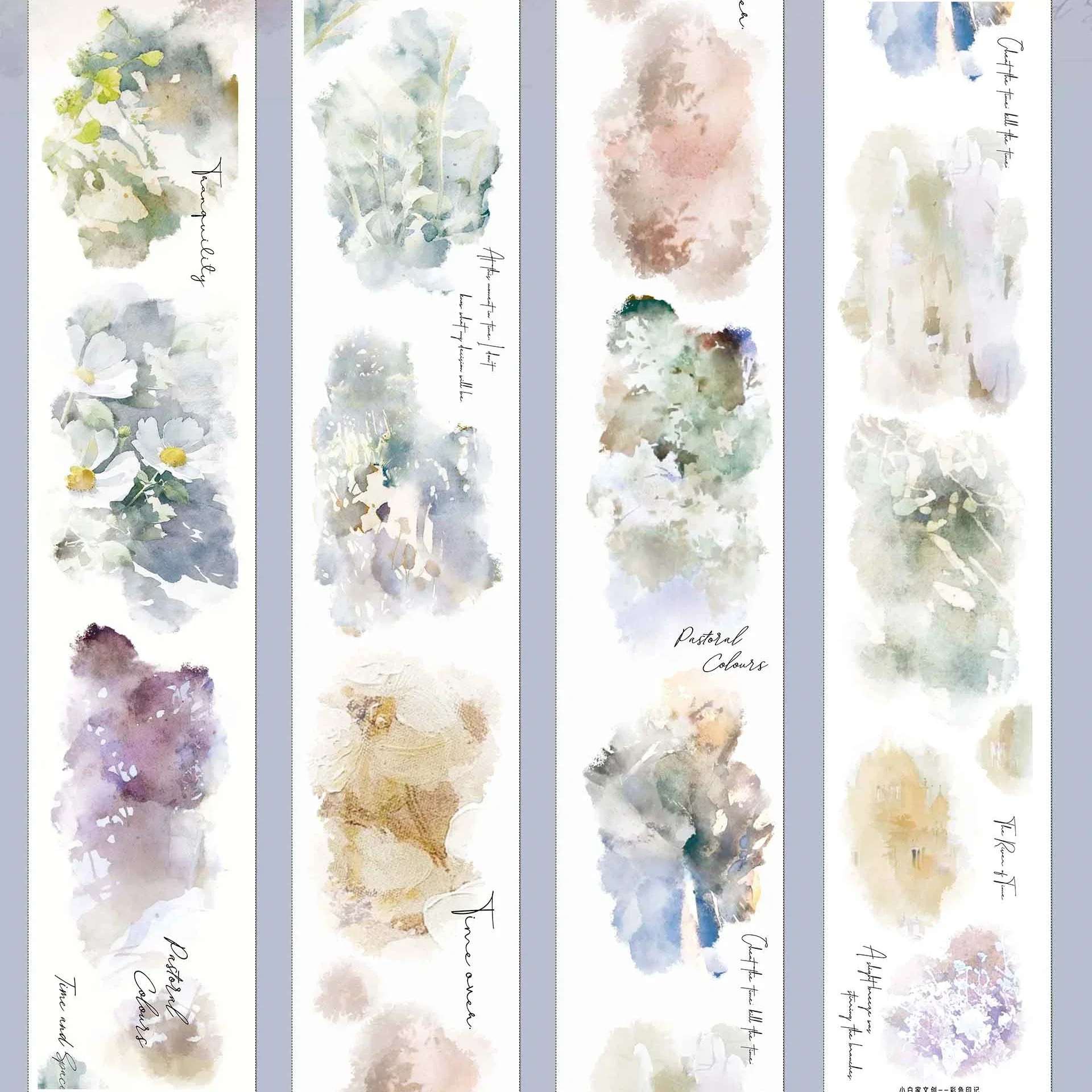 Color Imprint Light Retro Smudge Base Washi PET Journalbook Sticker Card Tape