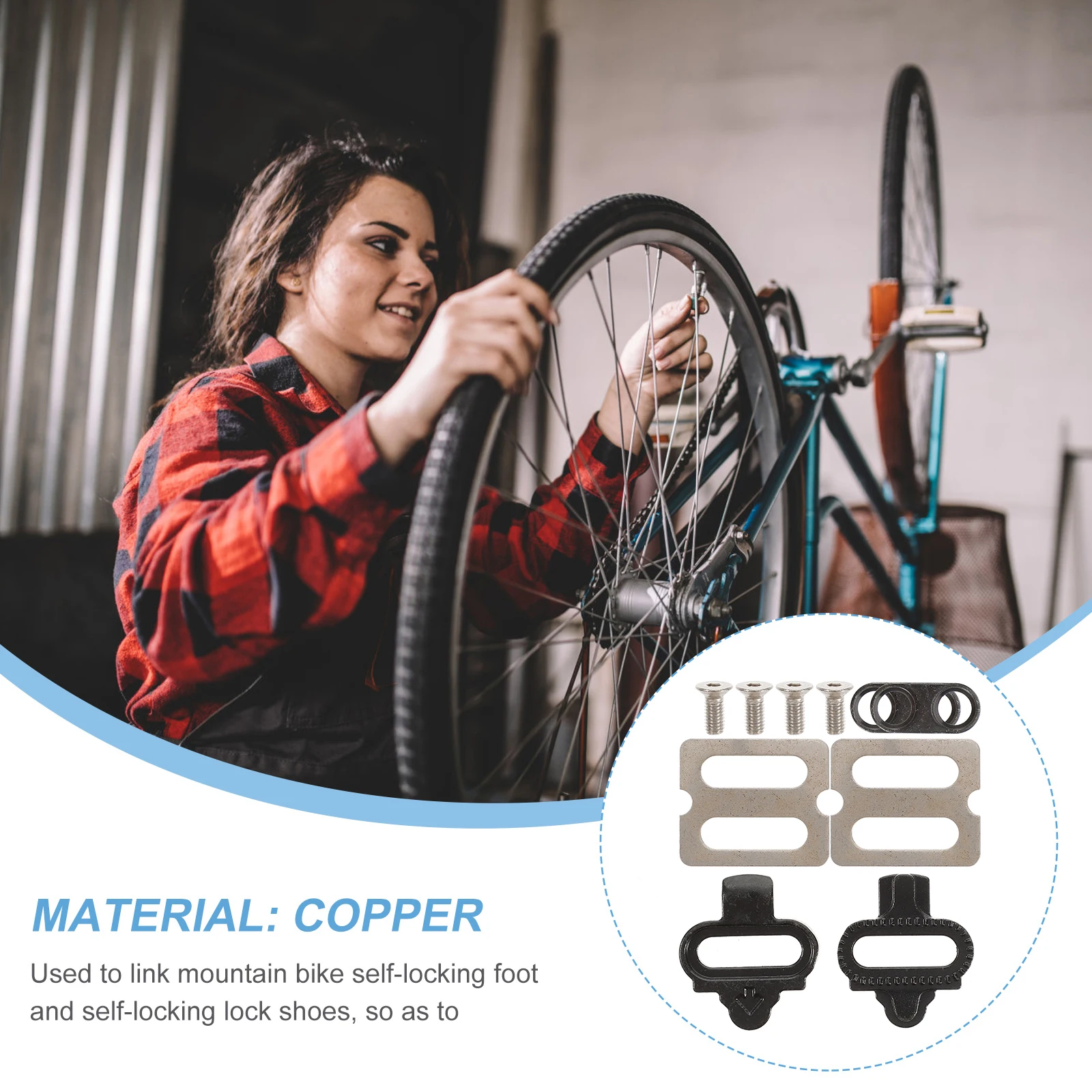 

1 Set Mountain Bike Lock Step Cleat Self-Locking Pedal Cleats Durable Easy Install Efficient Pedaling Cycling Accessories